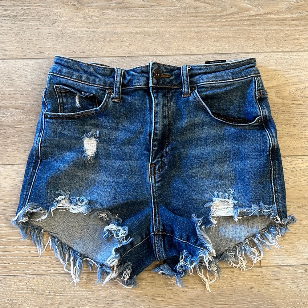 High waisted jean shorts